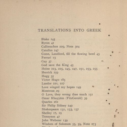 20 x 14 εκ. 2 σ. χ.α. + ΧΧΙΙΙ σ. + 308 σ. + 6 σ. χ.α., όπου στο φ. 1 κτητορική σφραγίδ